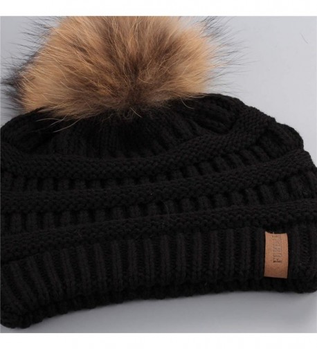 FURTALK Winter Fur Pom Hat