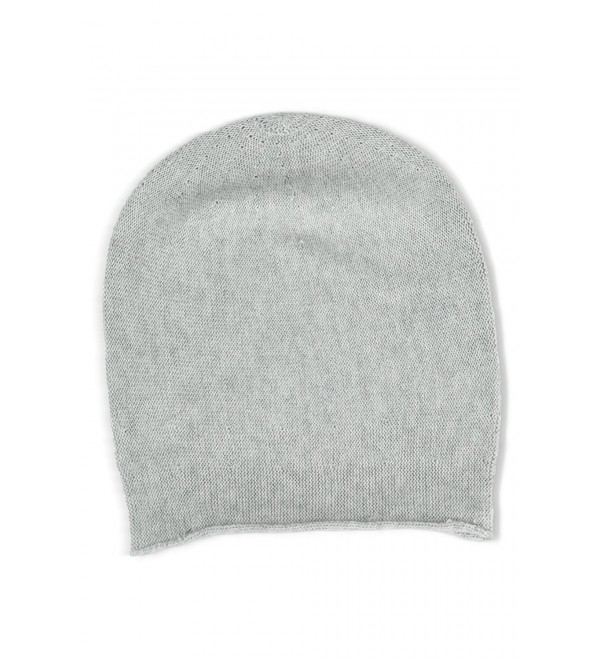 Fishers Finery Women's 100% Pure Cashmere Slouchy Beanie - Pebble - CL11PCM5CCJ