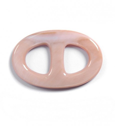 MaryCrafts Mother Of Pearl MOP Scarf Ring Oval Scarf Ring Handmade 4.1x2.7 Cm - Pink - C612BSELRS7