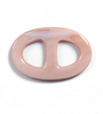 MaryCrafts Mother Of Pearl MOP Scarf Ring Oval Scarf Ring Handmade 4.1x2.7 Cm - Pink - C612BSELRS7