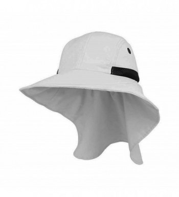 Mega Cap Juniper Womens White Wide Brim Outdoor Sun Flap Hat - CD11KW3350J