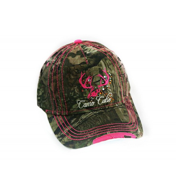 Hot Pink Camo Cutie Cap-Mossy Oak Camo Cap with Hot Pink Trim and Logo - CG1293V1NYP