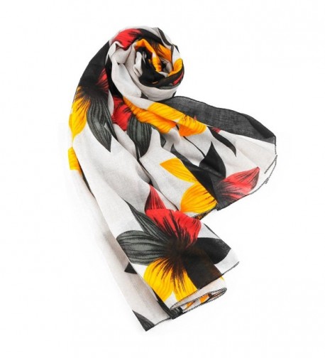 Lightweight Elegant Luxurious Flower Floral White in Fashion Scarves