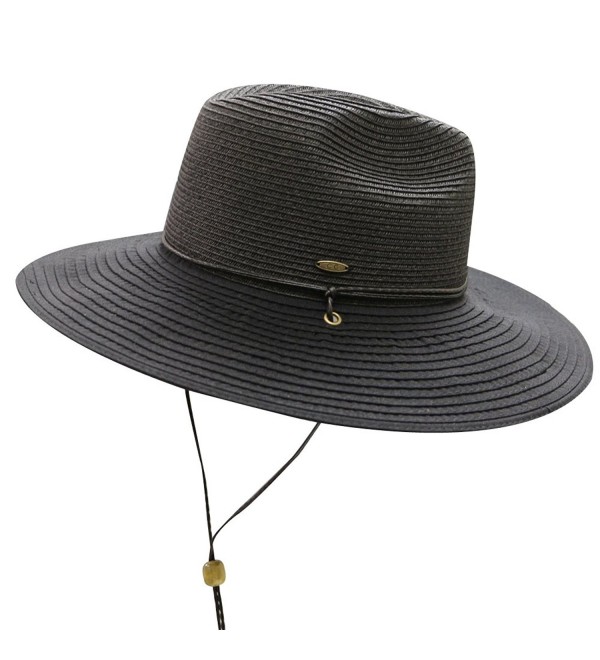 City Hunter Unisex CC St111 Upf50+ Protect Wide Brim Straw Sun Hat 2 Colors - St311 Black - CL183MZEM6R