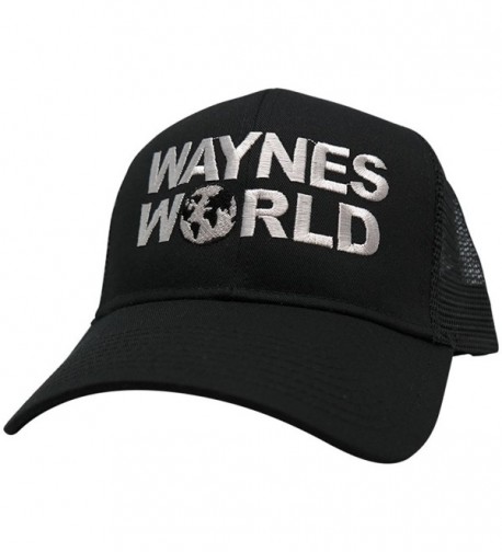 Wayne's World Embroidered Trucker Mesh Cap - Black - C212CM2J709