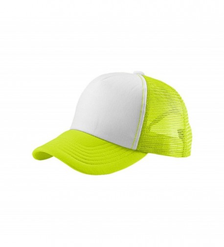 EnimayUnisex Men's Women's Solid & Two-Tone Mesh Baseball Style Trucker Hat - Two-tone Neon Yellow - CF122TIJE6X