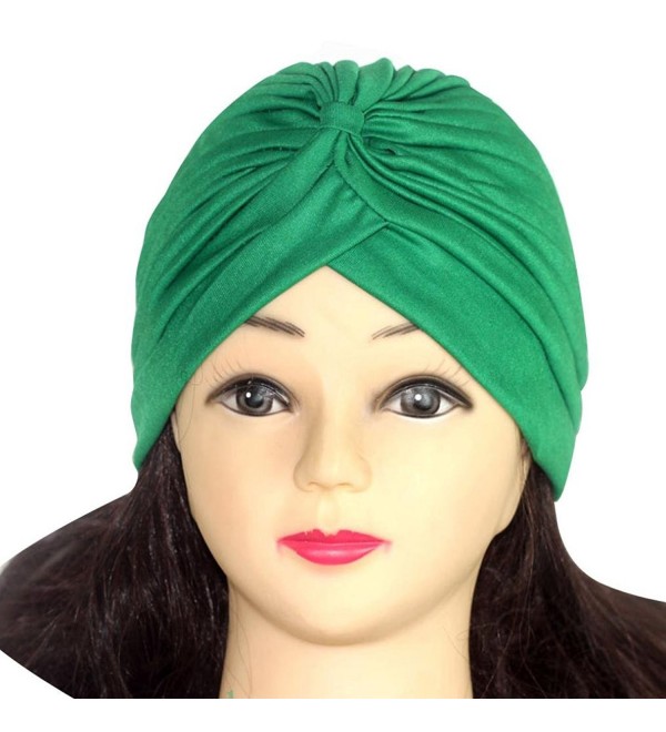 Qingfan Women Solid Pre Tied Yoga Cancer Chemo Hat Beanie Turban Stretch Head Wrap Cap - M - C7185W03584