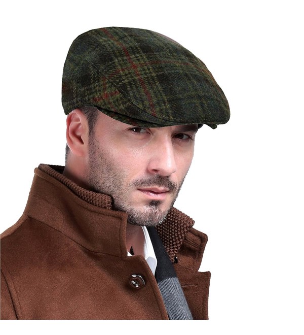 Men's Premium 100% Wool Classic Flat Ivy Newsboy Collection Hat - C512BQY5U2D