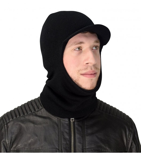 Peach Couture Unisex Warm One Hole Balaclava Visor Ski Mask Shield Hat Headwear - Black - CZ12MRQ7Q6R