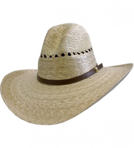 BULL-SKULL HATS- PALM LEAF COWBOY HAT- GUS 507 - Natural Palm - C811VWS8XMX