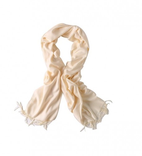 Bellonesc Cashmere Scarf Shawls for Women and Men - Milk White - CW186YKLDTX