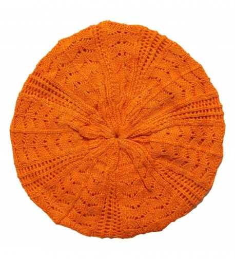 Hip Slouchy Lightweight Knitted Beanie - Orange - CG11JDQ3O5R