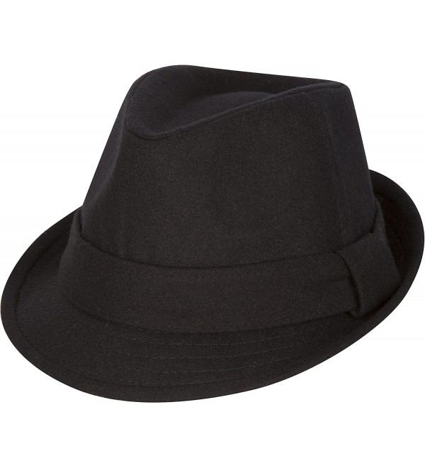 Sakkas Original Unisex Structured Wool Fedora Hat - Black - C41177TL265