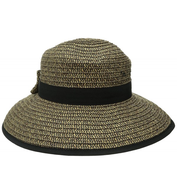 San Diego Hat Company Women's Sun Brim Bow At Back and Contrast Edging - Mixed Black - CP11S3UNWFB