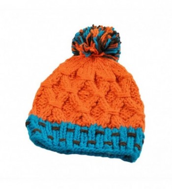 Clearance! Wensltd Womens Rainbow Ball Hit Color Warm Knit Cap Hat (Orange) - Orange - C6127OUP6SL