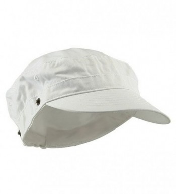 MG Army Cap with Flap White