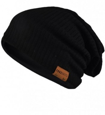 Men Women Stripe Slouchy Beanie Long Hip-hop Skullcap Black B011sw - C611M408RW9