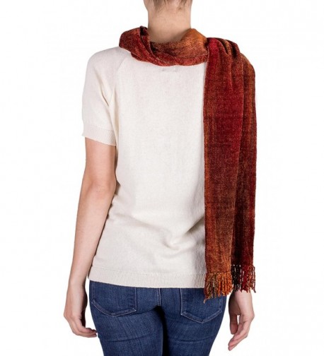 NOVICA Orange Rayon Chenille Dreamer in Cold Weather Scarves & Wraps