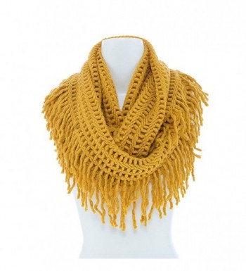 Womens Winter Infinity Scarf Tassels