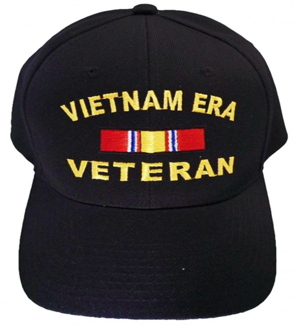 Vietnam ERA Veteran Cap and BCAH Bumper Sticker Embroidered Mens Military Hat - Vietnam ERA Reg BLACK - CK129I6DWFX
