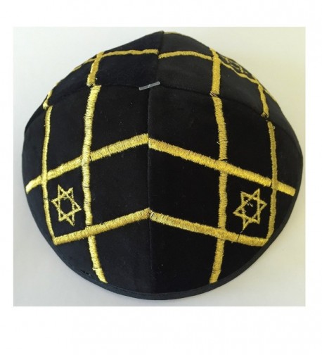 Alef Judaica Yarmulke Polyester Stripes - Black 2 - C012I5E1W1Z
