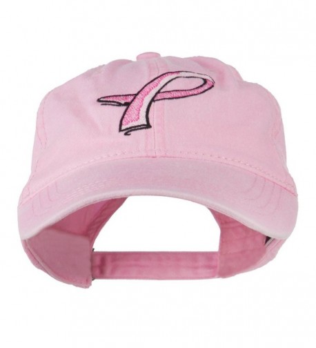 Hot Pink Breast Cancer Logo Embroidered Washed Cap - Pink - CB11LBM8M7V