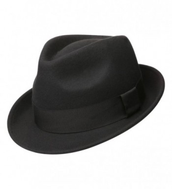 Sedancasesa Mens Felt Fedora Hat Unisex Classic Manhattan Indiana Jones Hats - A:black - CA12HGY47R1