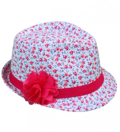 Simplicity Girls' Summer Cotton Beach Sun Hat With Flowers - C211DPX1MKD