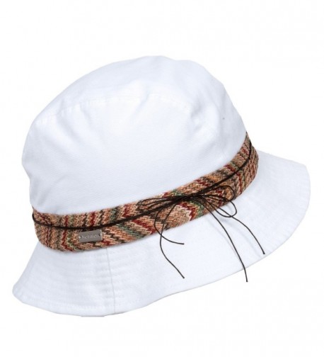 Betmar Womens Chloe Fedora Bucket Hat - Cotton/White - CN12BEFTGYR