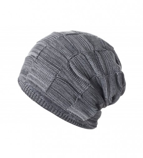 Yidarton Slouchy Beanie Hat Winter Warm Knit Thick Skull Cap - Gray - CN12MZW51RU