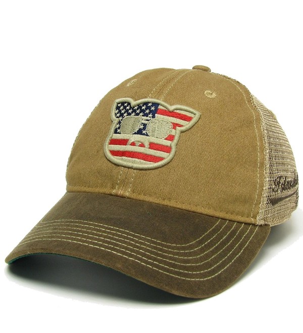 Islanders Pig Face Trucker Hat - Khaki/Brown Waxed - CB1860NS4UK