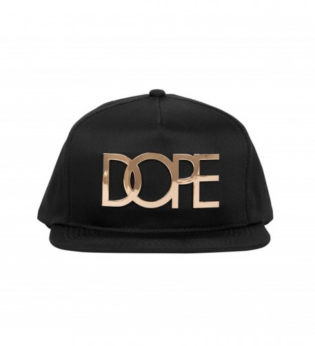 DOPE 24K Gold Logo Snapback Hat One Size Black - CX1272Y2ER5