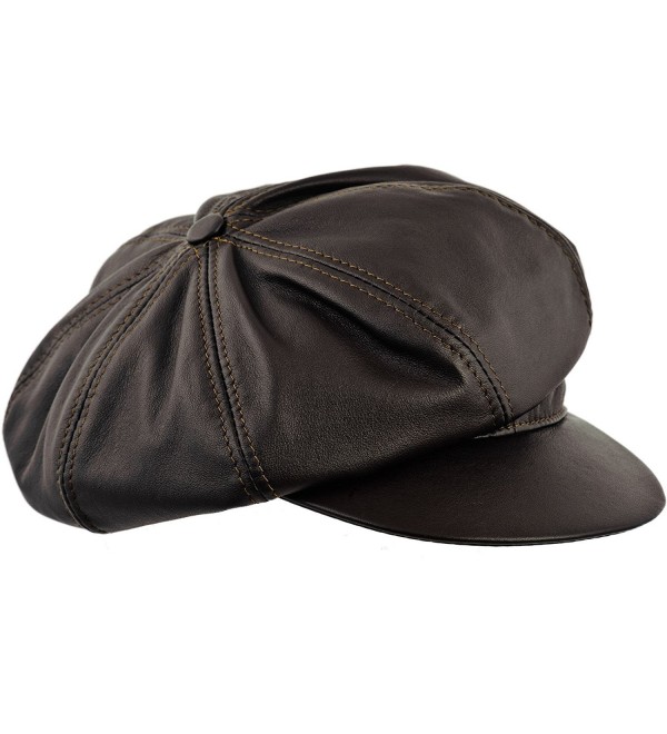 Sterkowski Cattle Leather Large Crown 8 Panel Newsboy Cap 