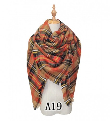 YOUNG RONG Women's Stylish Warm Blanket Long Scarves Grid Winter Large Scarf - A19 - CM186UIZNG6