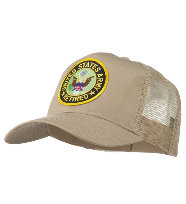 US Army Retired Circle Patched Mesh Cap - Khaki - C611RNPR3HP