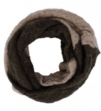 Simplicity Women's Fashion Knitted infinity Loop Scarf - Green Coffee - CQ12MY2A2F9