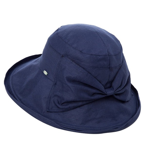 Siggi Womens UPF50+ Summer Sunhat Bucket Packable Wide Brim Hats w/ Chin Cord - 89308_navy - CS17YE7R8UK
