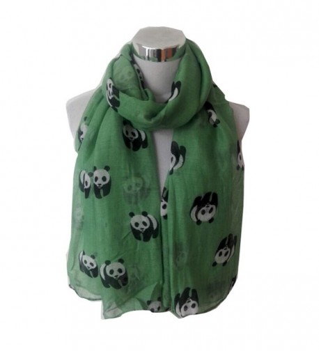Wensltd Clearance Women Cute Panda Print Scarf Wraps Shawl Scarf - Green - CS129UUTAX9