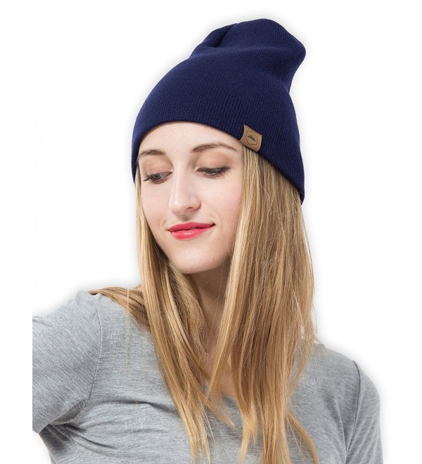 Daily Knit Beanie Tough Headwear - Navy Blue - CZ12MJ3WX5R