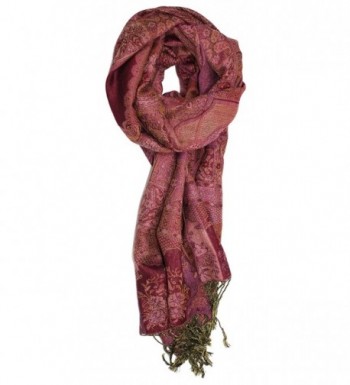 Ted and Jack - Luxe Classic Tapestry Reversible Pashmina - Burgundy - CT12OB07VD2