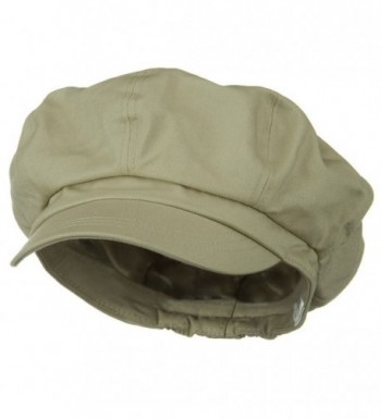 Big Size Cotton Newsboy Hat - Khaki (For Big Head) - CU1172V52HN