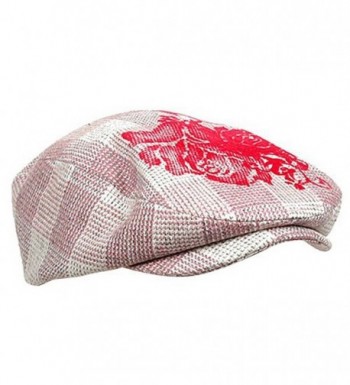 UBI NYH Flower Checkered Hat Pink in Women's Newsboy Caps