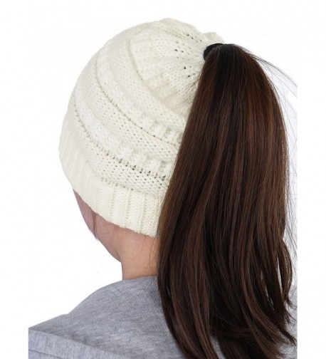 HENCY Womens Stretch Ponytail Skullies