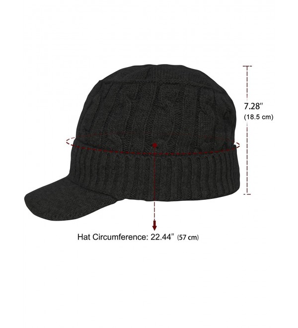 Women's Soft & Warm Velour Lined Cable Knit Visor Cap Hat Black CM186ONDNTT