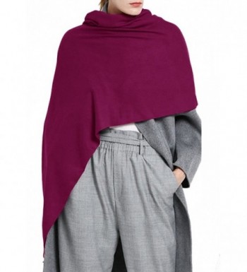 Afibi Womens Plain Pashmina Shawl Wrap Scarf Winter Long Solid Colors Shawl - Purple - C4187R64SCE