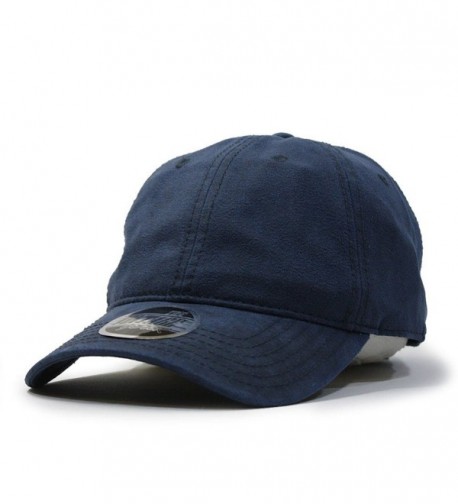 Heavy Washed Wax Coated Adjustable Low Profile Baseball Cap - Navy/Without Buckram - C412NV4Q1PT