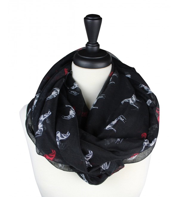 Infinity Horse Scarf Circle Loop Cute Black CK12O4CJTPH