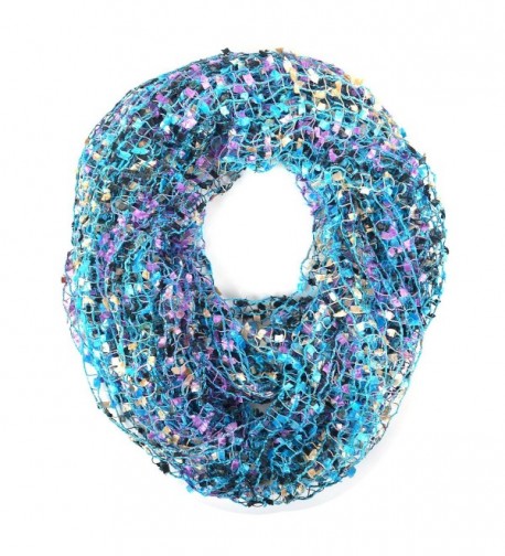 Crochet Confetti Infinity Loop Scarf - Blue - C61832OX5HE