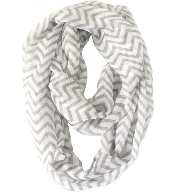 Vivian & Vincent Soft Light Weight Dot Chevron Sheer Infinity Scarf Shawl - gray - CK11O5NNJ7B