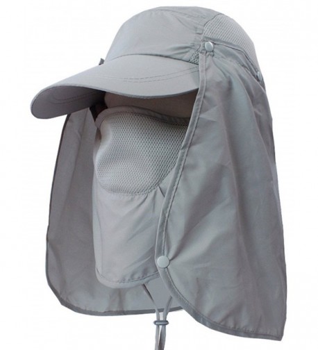 Sawadikaa Outdoor Mask Hat With Head Net Mesh Face Protection Sun Flap Cpas - Light Grey - CQ183IGRAI5